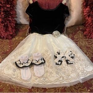 Jona Michelle kids dress size 8 & socks and bow no size tag price is firm